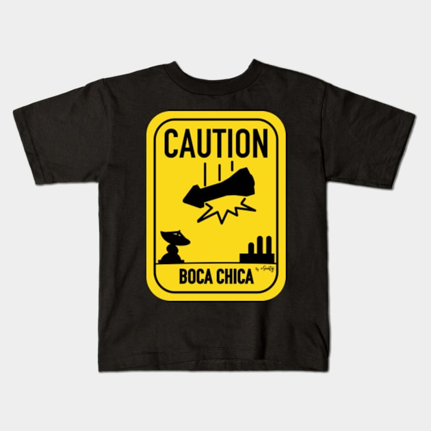 STARSHIP FALLING BOCA CHICA DEPOSIT Kids T-Shirt by eSeaty